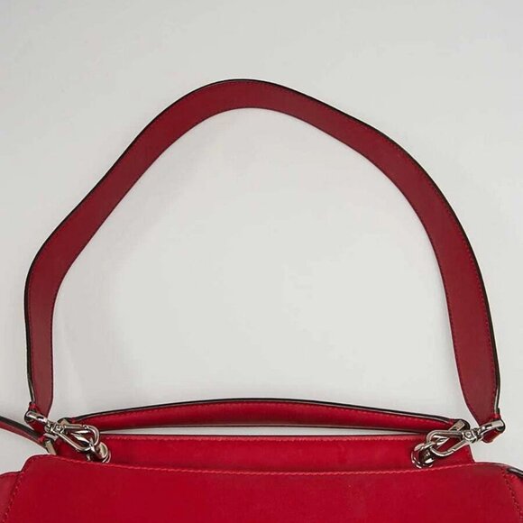 Fendi Red Smooth Calfskin Leather Dotcom Satchel Bag - Picture 6 of 12